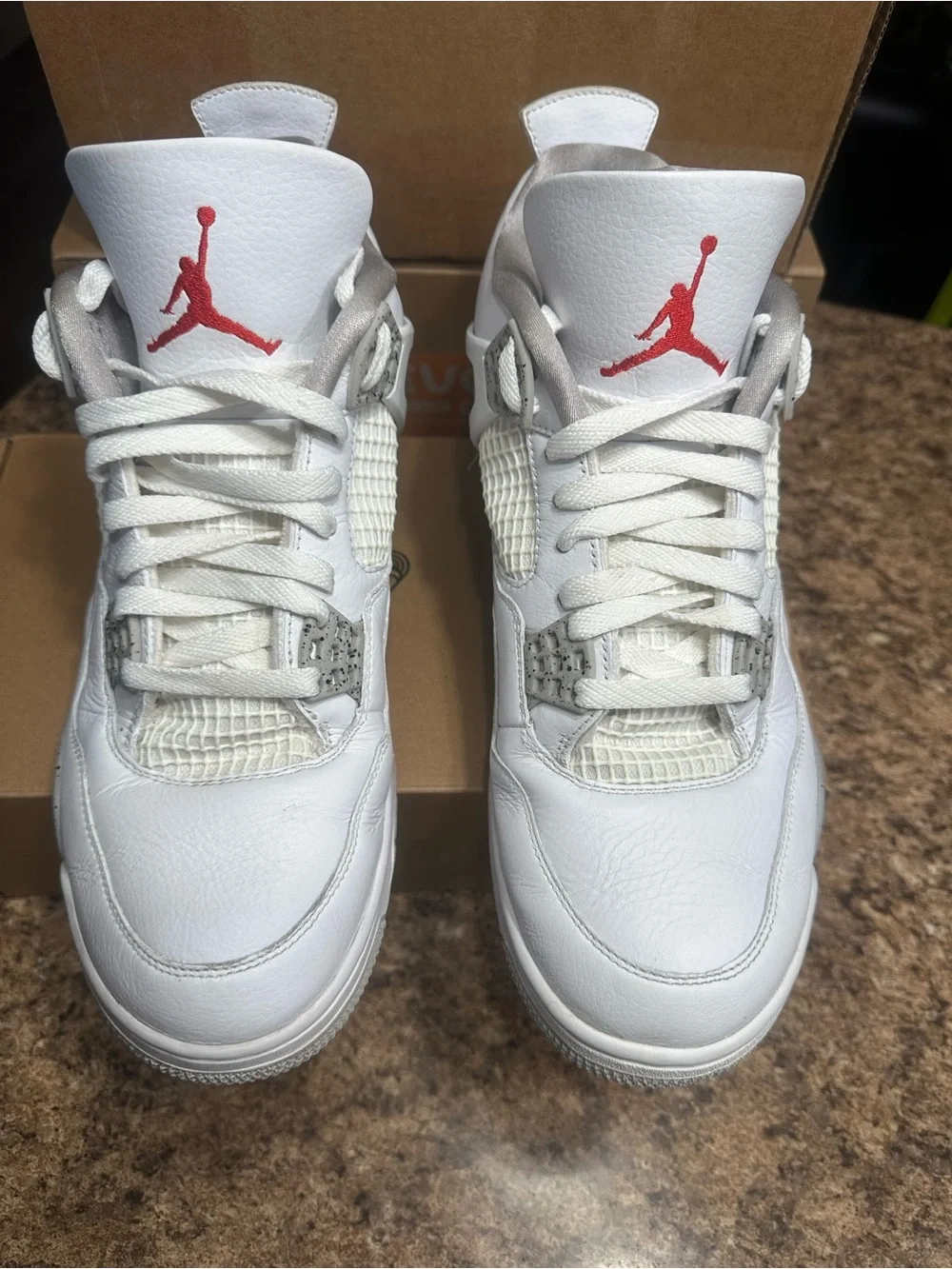 Jordan 4 Retro Mens White Oreo Shoes 10